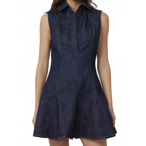 NEW GILNER FARRAR sana dress in dk blue denim - Picture 3 of 3
